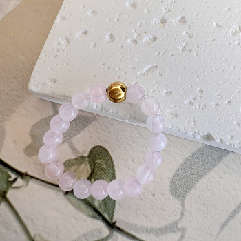 Natural Rose Quartz Stretch Rings, Adjustable Beaded Rings, 3mm