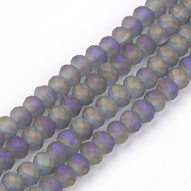 6mm SteelBlue Abacus Glass Beads