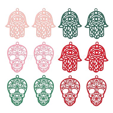 Mixed Color Skull Stainless Steel Pendants