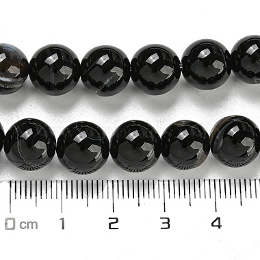 Natural Black Agate Beads Strands(G-G391-10mm-01)-2