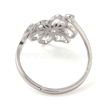 304 Stainless Steel with  Cubic Zirconia Adjustable Rings(RJEW-K245-48K-P)-2