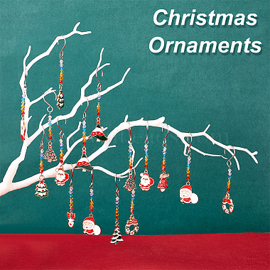 Christmas Theme Alloy Enamel Pendant Decorations(HJEW-AB00265)-4