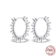 Rhodium Plated 925 Sterling Silver Hoop Earrings(RU6100-2)-1