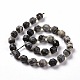 Natural Black Silk Stone/Netstone Beads Strands(G-G990-F15)-3