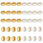 40Pcs 2 Colors S925 Sterling Silver Beads, Rondelle, Mixed Color, 3.5x1.5mm, Hole: 1.5mm, 20pcs/colors(STER-DR0001-16A)