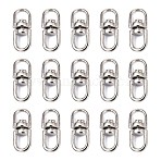 Alloy Double Eye Swivel Clasps, Swivel Snap Hook, Key Clasp Connectors, Platinum, 16x6.5x4.5mm, Hole: 4.5x4mm(PALLOY-E385-14P)