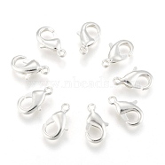 Silver Color Plated Brass Lobster Claw Clasps, Parrot Trigger Clasps, Nickel Free, 12x7x3mm, Hole: 1mm(X-KK-902-S-NF)