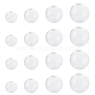 Handmade Blown Glass Globe Beads, Round, Clear, 9.5~18.5x9~15.5mm, Hole: 1~2.5mm, 32pcs/box(GLAA-PH0007-78)