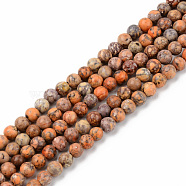 Natural American Turquoise Beads Strands, Dyed & Heated, Round, Dark Orange, 4mm, Hole: 0.8mm, about 84~88pcs/strand, 15 inch(38cm)(G-S369-001A-B05)