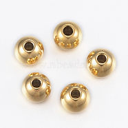 Ion Plating(IP) 304 Stainless Steel Beads, Round, Golden, 5x4.5mm, Hole: 1.5mm(STAS-H394-03G)