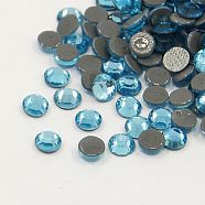 Glass Hotfix Rhinestone, Grade AA, Flat Back & Faceted, Half Round, Aquamarine, SS6, 1.9~2.0mm, about 1440pcs/bag(RGLA-A019-SS6-202)