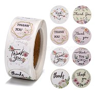 DIY Scrapbook, 1 Inch Thank You Stickers, Decorative Adhesive Tapes, Flat Round with Word Thank You, Colorful, 25mm, about 500pcs/roll(DIY-L028-A10)