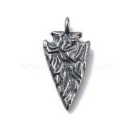 925 Sterling Silver Pendants, for Jewelry Making, Antique Silver, Arrow Head, 18x9x3mm, Hole: 1.8mm(STER-R001-03S-04)