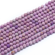Natural Lepidolite/Purple Mica Beads Strands, Faceted, Round, 3mm, Hole: 0.6mm, about 139pcs/strand, 14.96 inch(38cm)(G-G823-16-3mm)