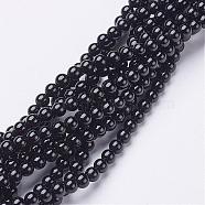 Natural Black Onyx Round Beads Strands, Grade A, Dyed, 20mm, Hole: 1.5mm, about 20pcs/strand, 15.5 inch(GSR20mmC097)