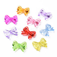 Transparent Acrylic Beads, Bowknot, Mixed Color, 14x18x4.5mm, Hole: 1.8mm, about 870pcs/500g(MACR-N013-022)