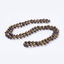 Natural Tiger Eye Beaded Necklaces, Round, 36 inch(91.44cm)(X-NJEW-P202-36-A31)