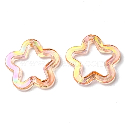 Transparent Acrylic Pendants, Star, Orange, 30x30.5x5mm, Hole: 1.8mm(MACR-Q160-04C)