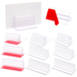 CHGCRAFT 16Pcs 3 Style PVC Plastic Advertising Clip Holder, Business Card Stand, Clear, 51~80x42x31mm(ODIS-CA0001-08)