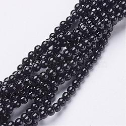 Natural Black Onyx Round Beads Strands, Grade A, Dyed, 20mm, Hole: 1.5mm, about 20pcs/strand, 15.5 inch(GSR20mmC097)