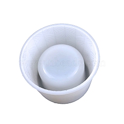 Round Flowerpot DIY Silicone Molds, Resin Plaster Cement Casting Molds, White, 107x81mm(PW-WG65530-05)