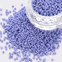 Glass Cylinder Beads, Seed Beads, Baking Paint, Round Hole, Medium Slate Blue, 1.5~2x1~2mm, Hole: 0.8mm, about 45000pcs/bag, about 1pound/bag(SEED-S047-A-013)