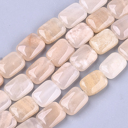 Natural Pink Aventurine Beads Strands, Rectangle, 17.5~18.5x13~13.5x6~7mm, Hole: 1mm, about 22pcs/strand, 15.5 inch(G-T121-15A)