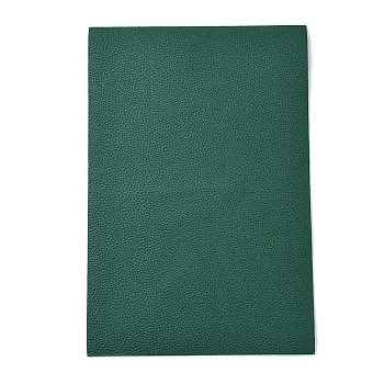 Lichee Pattern Double-Faced Imitation Leather Fabric, for DIY Earrings Making, Dark Green, 20x30cm