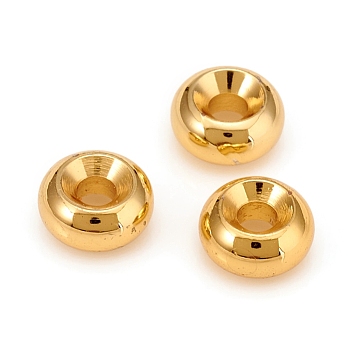 Long-Lasting Plated Brass Spacer Beads, Rondelle, Golden, 6x3mm, Hole: 2mm
