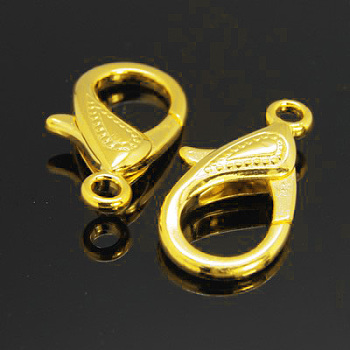 Zinc Alloy Lobster Claw Clasps, Golden, 30x17x6mm, Hole: 3mm