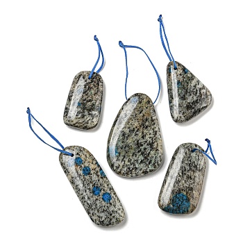 Natural K2 Stone Pendants, Grade A, Triangle/Trapezoid/Teardrop, Mixed Shapes, 41~57x24~45x6mm, Hole: 1.8mm