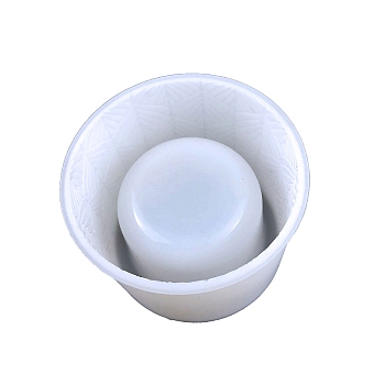 Round Flowerpot DIY Silicone Molds, Resin Plaster Cement Casting Molds, White, 107x81mm