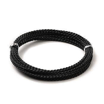 Aluminum Wire, Twisted Round, Black, 1.6mm, about 16.40 Feet(5m)/Roll