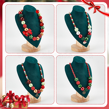 4pcs 4 styles ensemble de colliers de perles en plastique abs(NJEW-AB00010)-6