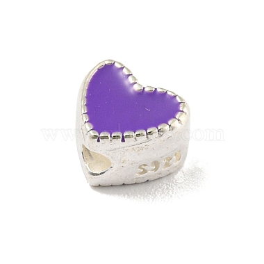 Heart Shape Silver 925 Sterling Silver Beads(STER-A031-02E)-2