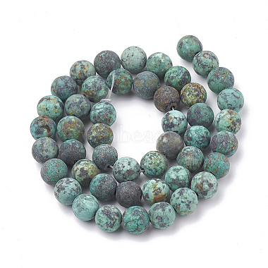 Brins de perles turquoises africaines naturelles (jaspe)(G-T106-203)-3