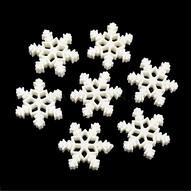 Floral White Snowflake Resin Cabochons