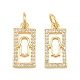 Brass Micro Pave Clear Cubic Zirconia Charms(CU-CBA4934-08G-B)-1