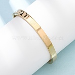 304 Stainless Steel Hinged Bangles for Women, Ion Plating(IP), Long-Lasting Plated, Real 18K Gold Plated, 1/4 inch(0.6cm), Inner Diameter: 2-3/8 inch(5.9cm)(BJEW-B161-11G-01)