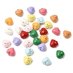 Spray Painted Alloy Rhinestone Pendants, Heart Charms, Cadmium Free & Nickel Free & Lead Free, Mixed Color, 12x12x6mm, Hole: 1.4mm(FIND-Z120-09)