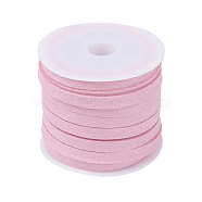 Faux Suede Cord, Faux Suede Lace, Hot Pink, 5x1.5mm, about 5.46 yards(5m)/roll(X-LW-R003-5mm-1040)