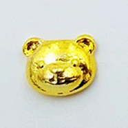 Alloy Cabochons, Nail Art Decoration Accessories for Women, Bear Head, Golden, 5.5x6.5x3mm(MRMJ-WH0063-10G)