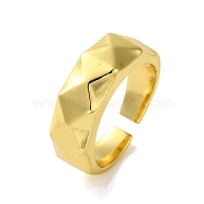 Brass Rings, Real 18K Gold Plated, Rhombus, Inner Diameter: 18mm(RJEW-B057-02G-01)