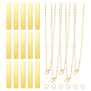 Unicraftale DIY Stamping Blank Tag Pendant Necklace Makings Kits, with Iron Jump Rings, Brass Pendants & Cable Chains Necklace Makings, Golden, Cable Chains: 23.6 inch(60cm), 20pcs/box(DIY-PH0028-07)