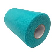 Deco Mesh Ribbons, Tulle Fabric, Tulle Roll Spool Fabric For Skirt Making, Teal, 6 inch(15cm), about 100yards/roll(91.44m/roll)(OCOR-P010-D-C54)