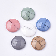Resin Cabochons, Imitation Turquoise, Dome/Half Round, Mixed Color, 20x5.5mm(RESI-T034-09F)