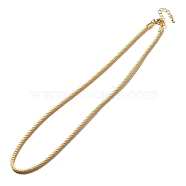 Nylon Milan Cord Necklace Making, with Brass Findings and Stainless Steel Claw Lobster Clasps, Golden, Long-Lasting Plated, Navajo White, 17.91~18.31 inch(45.5~46.5cm)(MAK-M028-01G-04)