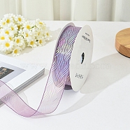 18M Iridescent Polyester Organza Ribbons, Garment Accessories, Gift Packaging, Purple, 1-1/8 inch(30mm), about 19.69 Yards(18m)/Roll(PW-WG17147-08)