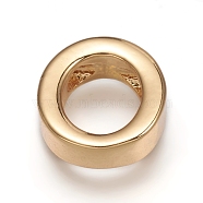 Brass Charms, Long-Lasting Plated, Real 18K Gold Plated, Letter.O, O: 8.5x8x3mm, Hole: 1.2mm(ZIRC-I037-01O-G)