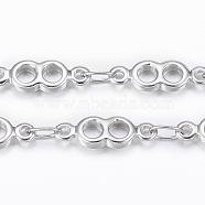 304 Stainless Steel Infinity Link Chains, Soldered, with Spool, Stainless Steel Color, 10.5x3.2x1.2mm, about 32.8 Feet(10m)/roll(CHS-H009-19P)
